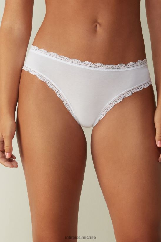 Intimissimi braguitas de algodón y encaje mujer 001-blanco ropa interior L4BXFJ1076
