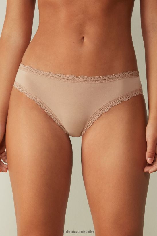 Intimissimi braguitas de algodón y encaje mujer 044-beige suave ropa interior L4BXFJ1086