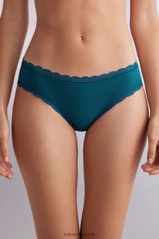 Intimissimi braguitas de algodón y encaje mujer 346j-azul verdoso ropa interior L4BXFJ900