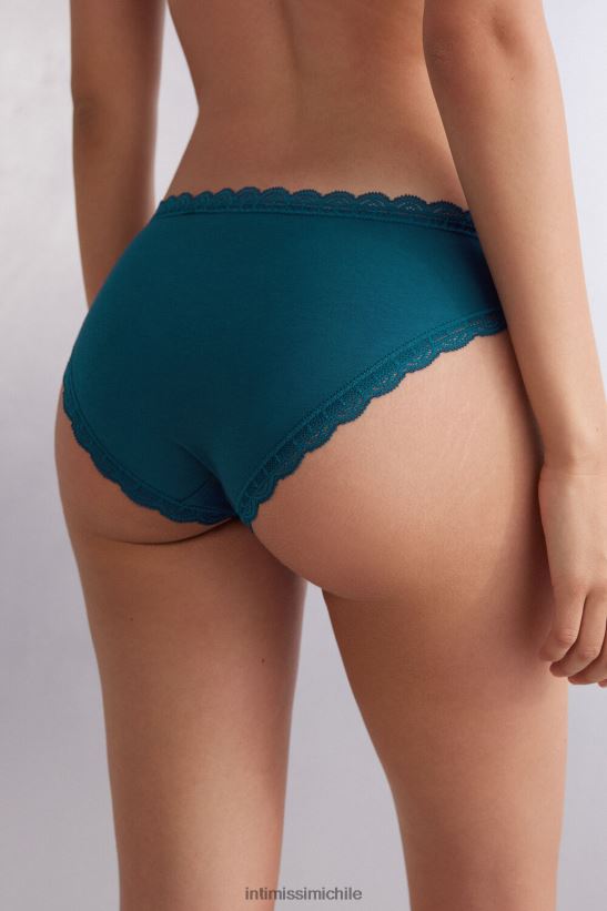 Intimissimi braguitas de algodón y encaje mujer 346j-azul verdoso ropa interior L4BXFJ900