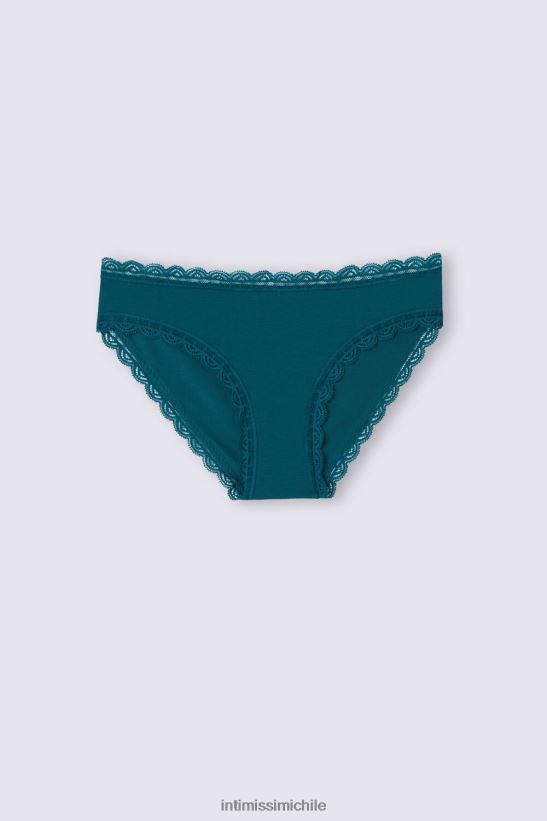 Intimissimi braguitas de algodón y encaje mujer 346j-azul verdoso ropa interior L4BXFJ900