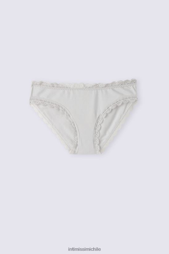 Intimissimi braguitas de algodón y encaje mujer 347j-gris hielo ropa interior L4BXFJ896