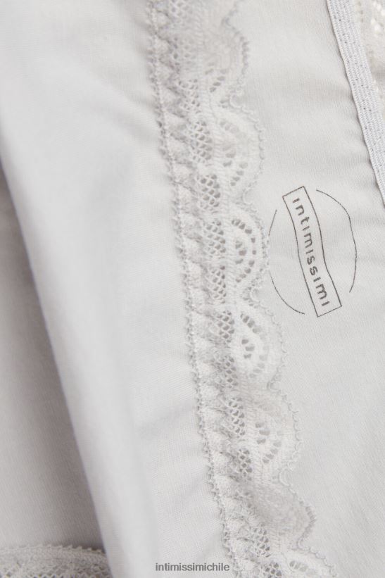 Intimissimi braguitas de algodón y encaje mujer 347j-gris hielo ropa interior L4BXFJ896