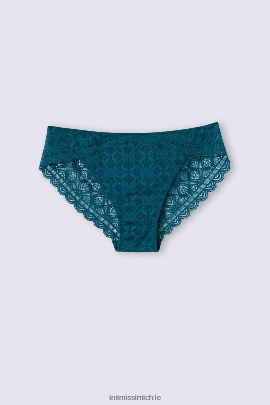 Intimissimi braguitas de encaje de talle bajo mujer 346j-azul verdoso ropa interior L4BXFJ863