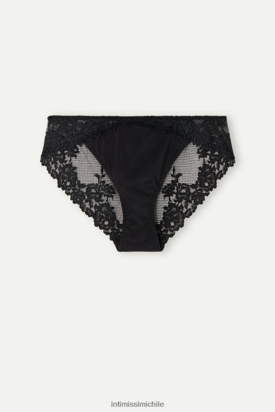 Intimissimi braguitas de flores bonitas mujer 019-negro ropa interior L4BXFJ1044