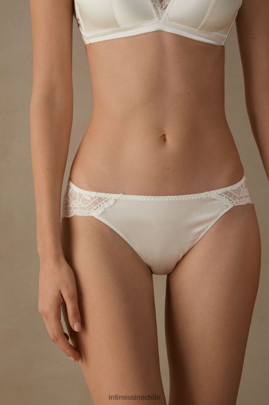 Intimissimi braguitas de seda y encaje mujer 2127-blanco polvo ropa interior L4BXFJ1128