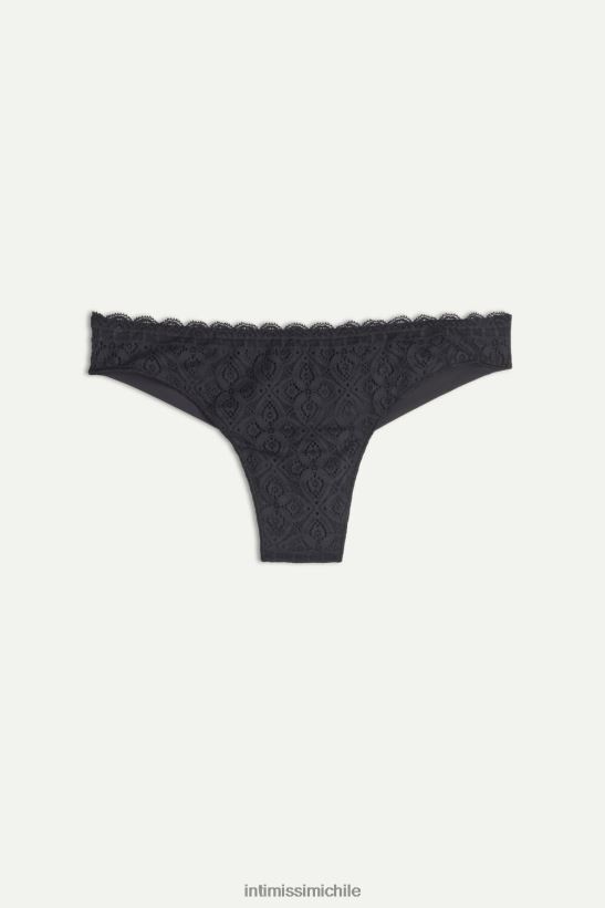 Intimissimi braguita brasileña de encaje y microfibra mujer 019-negro ropa interior L4BXFJ1082