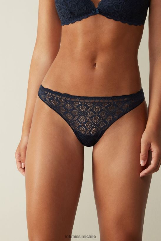 Intimissimi braguita brasileña de encaje y microfibra mujer 1467-azul intenso ropa interior L4BXFJ1088
