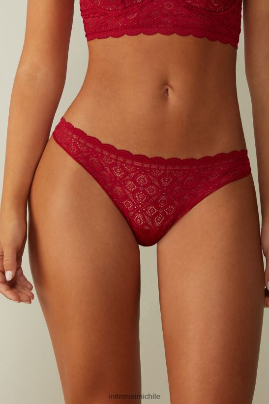 Intimissimi braguita brasileña de encaje y microfibra mujer 1473-rojo ropa interior L4BXFJ1035
