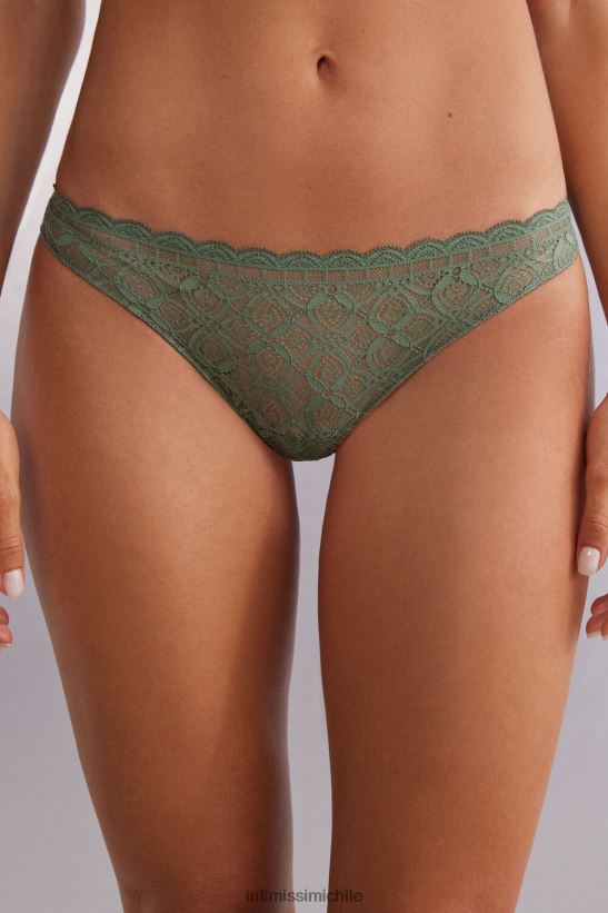 Intimissimi braguita brasileña de encaje y microfibra mujer 344j-salvia verde ropa interior L4BXFJ906