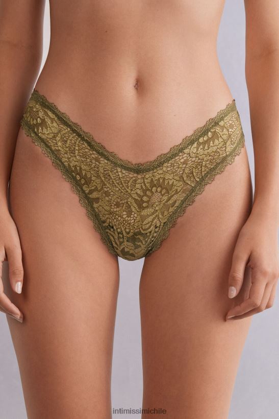 Intimissimi braguita brasileña estilo años 80 diosa dorada mujer 333j-verde musgo/oro ropa interior L4BXFJ840