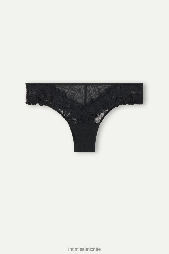 Intimissimi braguitas brasileñas con bonitas flores mujer 019-negro ropa interior L4BXFJ1043
