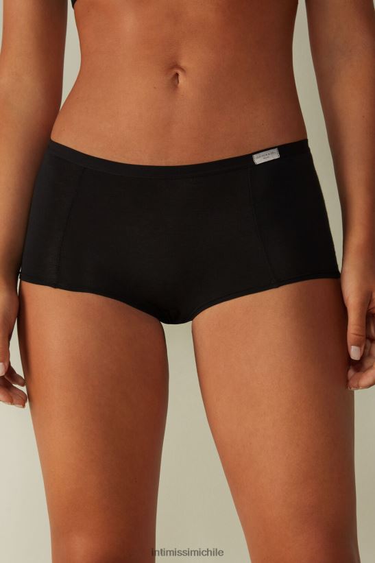 Intimissimi bragas cortas de algodón natural mujer 019-negro ropa interior L4BXFJ1196