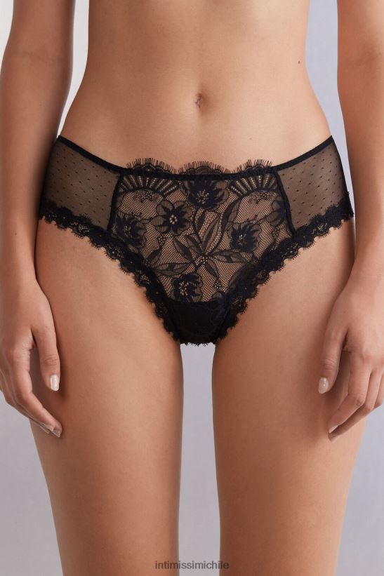 Intimissimi bragas francesas flores sensuales mujer 019-negro ropa interior L4BXFJ846