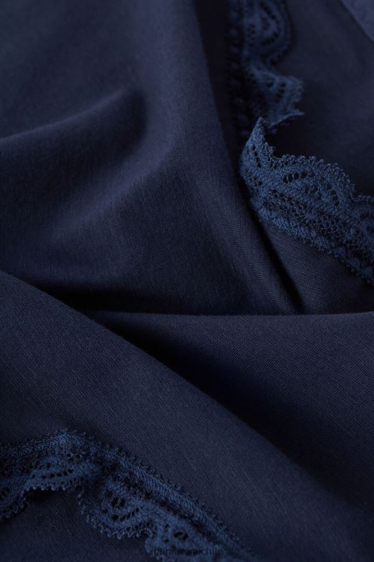 Intimissimi braguitas francesas de algodón y encaje de talle alto mujer 1467-azul intenso ropa interior L4BXFJ852