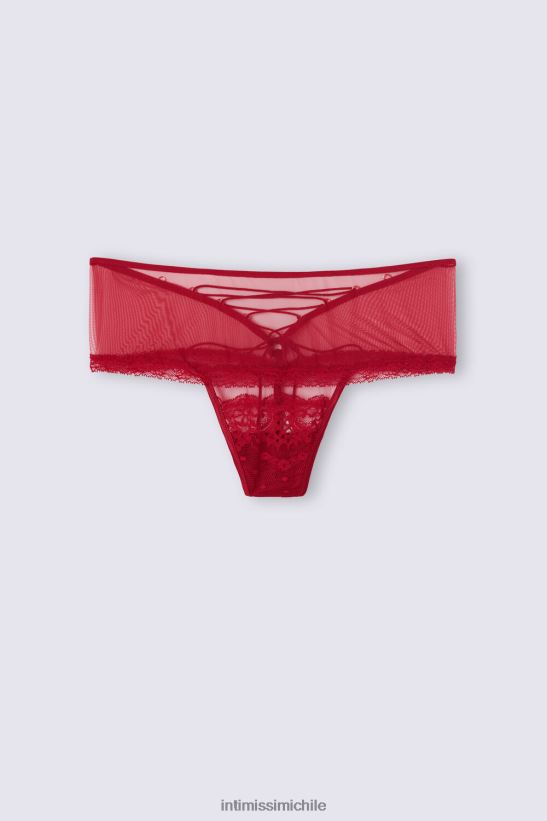 Intimissimi fantasías pecaminosas braguitas francesas de cintura alta mujer 9888-lacre rojo ropa interior L4BXFJ849
