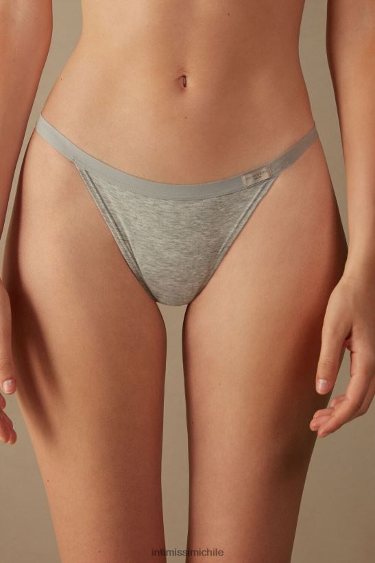Intimissimi tanga de algodón con tiras laterales mujer 031-mezcla gris claro ropa interior L4BXFJ1020