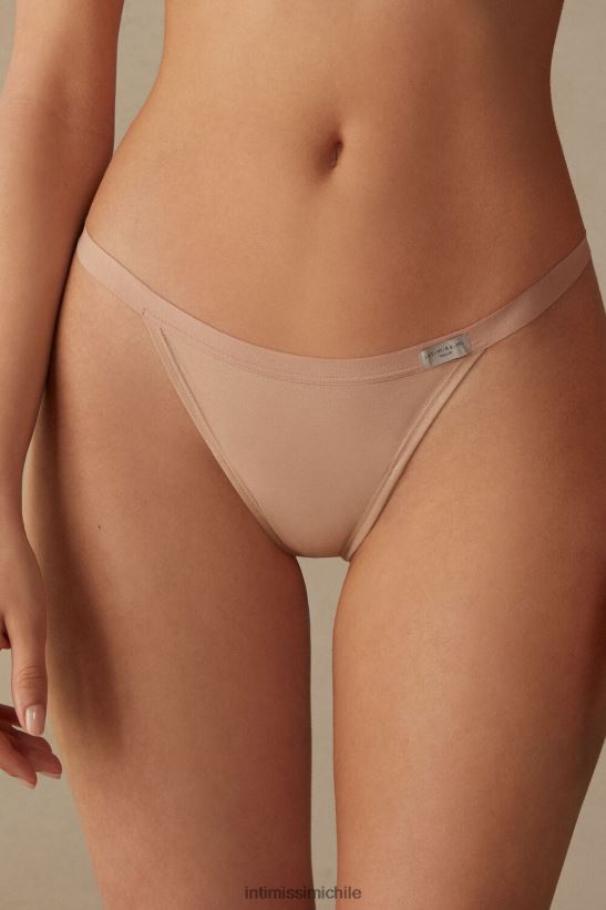 Intimissimi tanga de algodón con tiras laterales mujer 044-beige suave ropa interior L4BXFJ1026