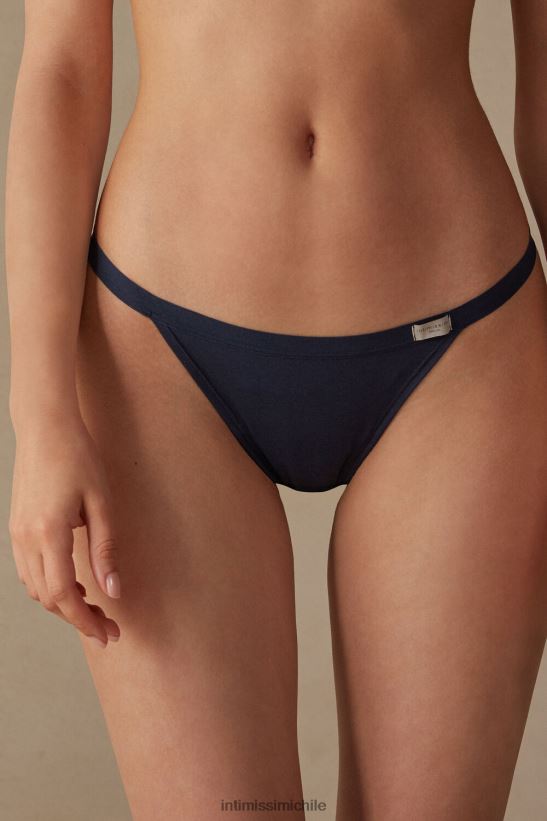 Intimissimi tanga de algodón con tiras laterales mujer 1467-azul intenso ropa interior L4BXFJ1023