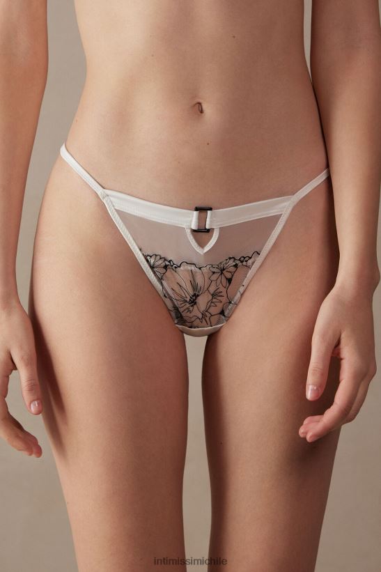 Intimissimi tanga pure joy con tiras laterales mujer 4718-blanco polvo/negro ropa interior L4BXFJ959