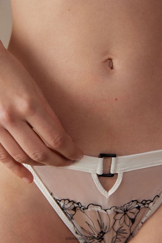 Intimissimi tanga pure joy con tiras laterales mujer 4718-blanco polvo/negro ropa interior L4BXFJ959