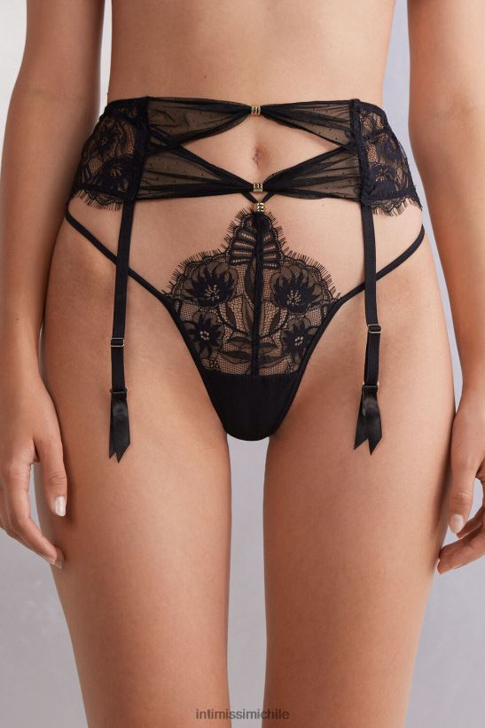 Intimissimi liguero flores sensuales mujer 019-negro vestir L4BXFJ884