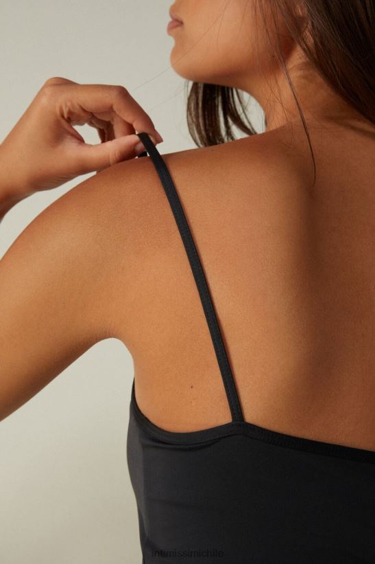 Intimissimi combinación de microfibra con volantes georgette mujer 019-negro vestir L4BXFJ1257