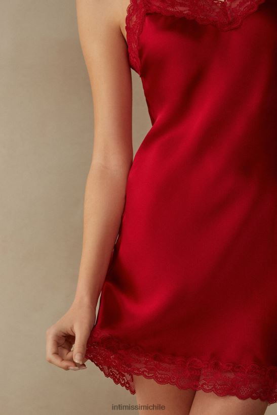 Intimissimi combinación de seda con detalle de encaje mujer 1473-rojo vestir L4BXFJ1246