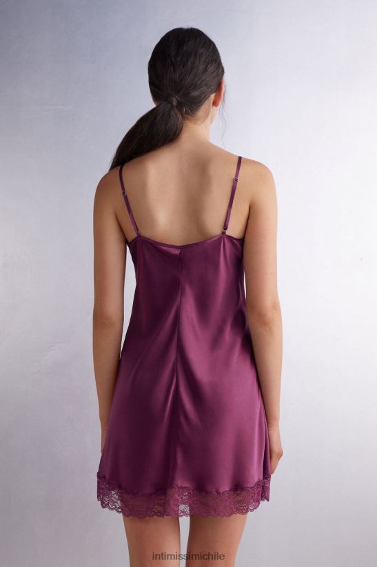 Intimissimi combinación de seda con detalle de encaje mujer 345j-vino morado vestir L4BXFJ1201
