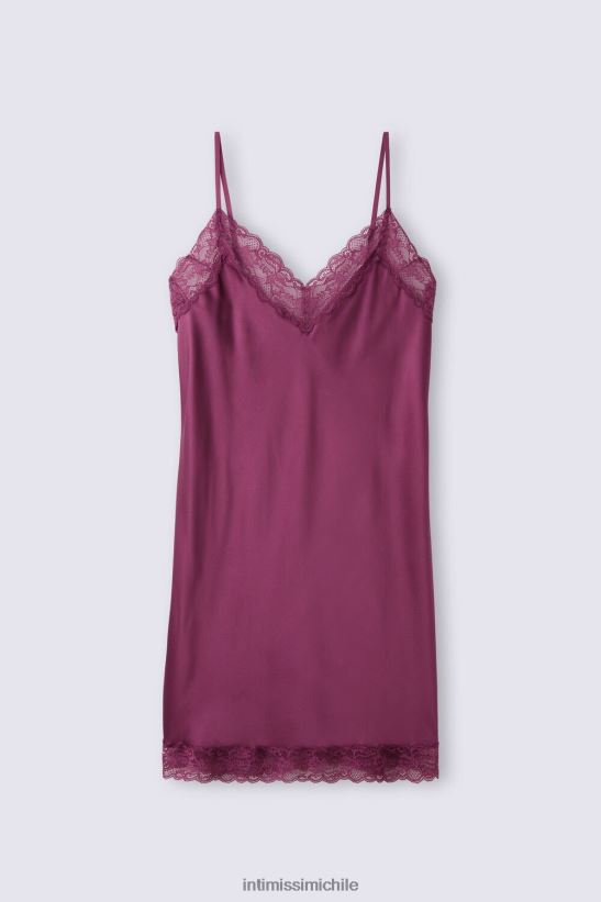 Intimissimi combinación de seda con detalle de encaje mujer 345j-vino morado vestir L4BXFJ1201