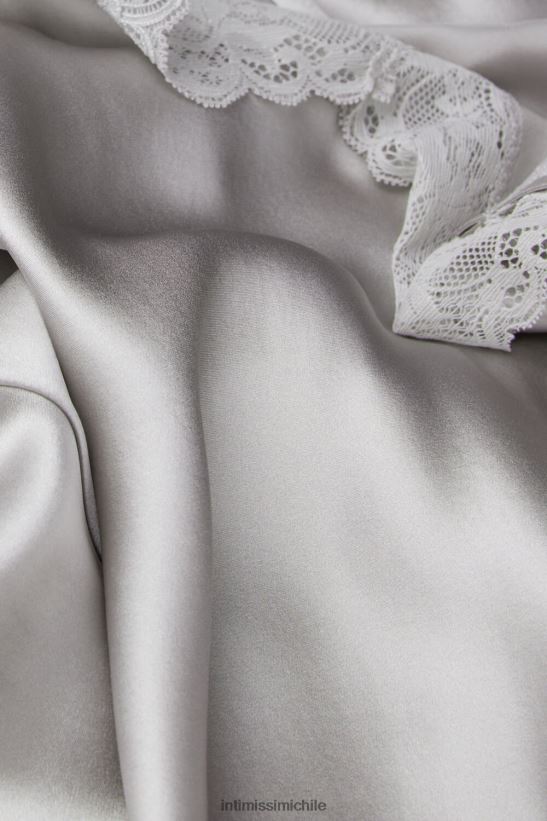 Intimissimi combinación de seda con detalle de encaje mujer 347j-gris hielo vestir L4BXFJ1207