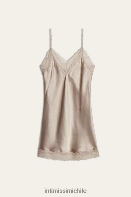 Intimissimi combinación de seda con detalle de encaje mujer 651i-beige polvo vestir L4BXFJ1236