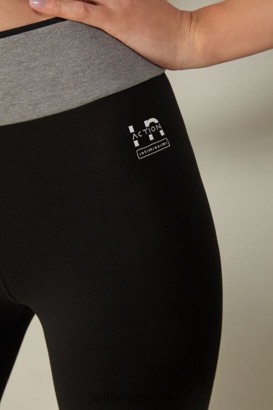 Intimissimi leggings de algodón orgánico elástico in action mujer 731i-negro/gris medio melange vestir L4BXFJ1398