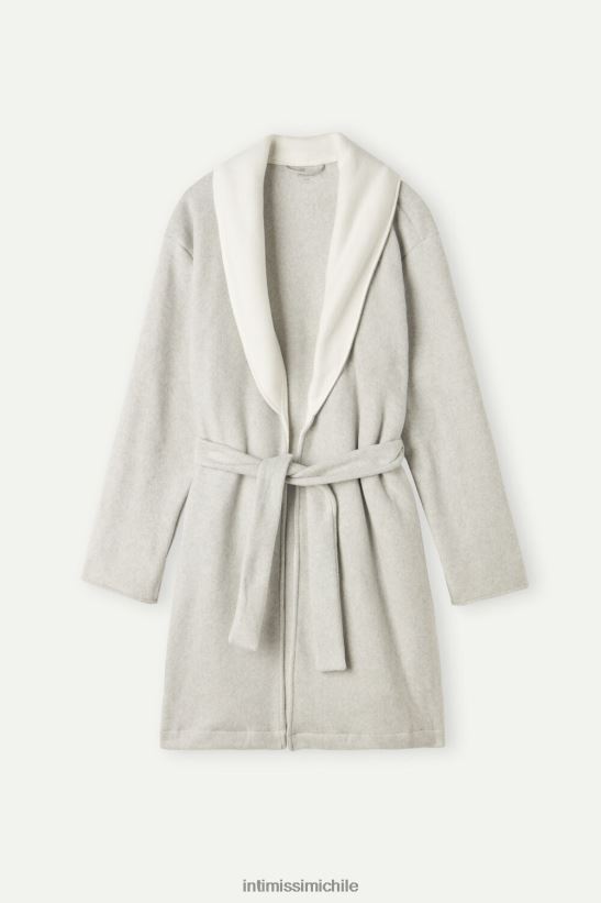 Intimissimi bata de abrazos cálidos mujer 153j-gris melange/crema vestir L4BXFJ1578