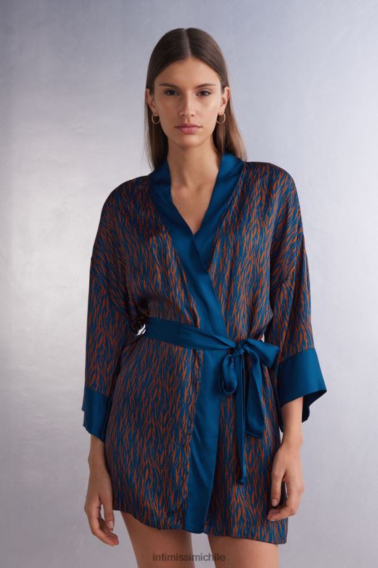 Intimissimi kimono de satén de viscosa go animalier mujer 351j-st.go animalier lightcinn/azul vestir L4BXFJ1490