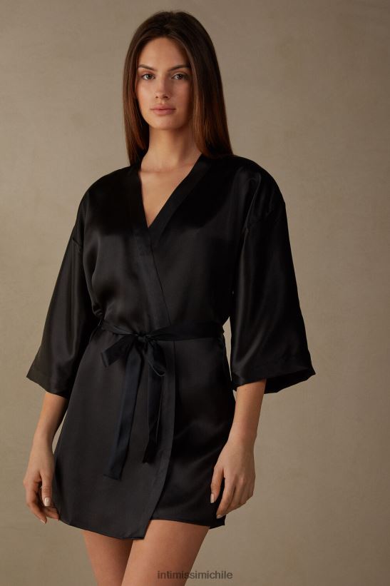 Intimissimi kimono de seda mujer 019-negro vestir L4BXFJ1679