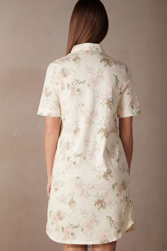 Intimissimi camisón de algodón aroma de rosas mujer 205j-estampado aroma de rosas vestir L4BXFJ1550