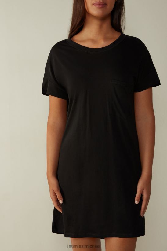 Intimissimi camisón de algodón supima ultrafresco mujer 019-negro vestir L4BXFJ1659
