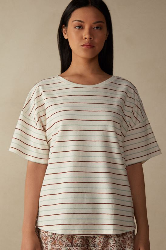 Intimissimi Top de algodón de manga corta Spices Garden mujer 004j-riga jardín de especias vestir L4BXFJ1627