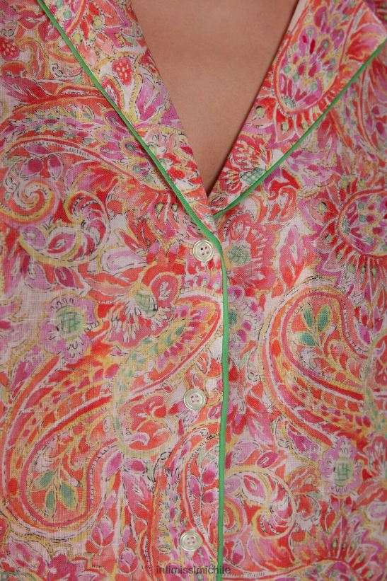 Intimissimi camisa de lino de manga corta de viaje de verano mujer Estampado de cachemira de verano 240j. vestir L4BXFJ1512