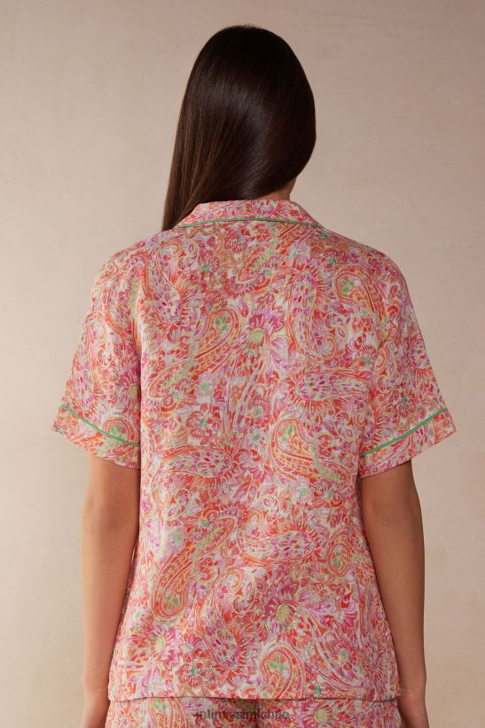 Intimissimi camisa de lino de manga corta de viaje de verano mujer Estampado de cachemira de verano 240j. vestir L4BXFJ1512
