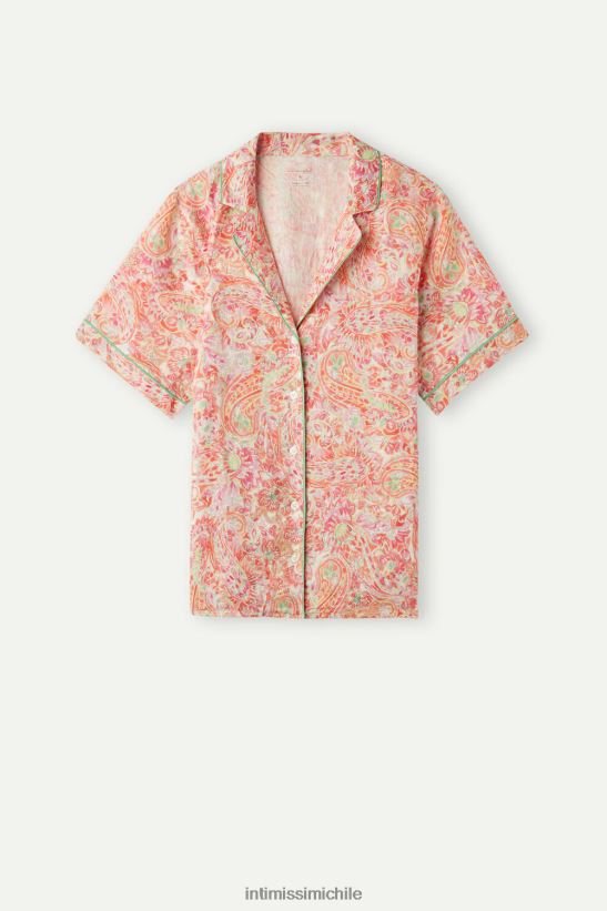 Intimissimi camisa de lino de manga corta de viaje de verano mujer Estampado de cachemira de verano 240j. vestir L4BXFJ1512