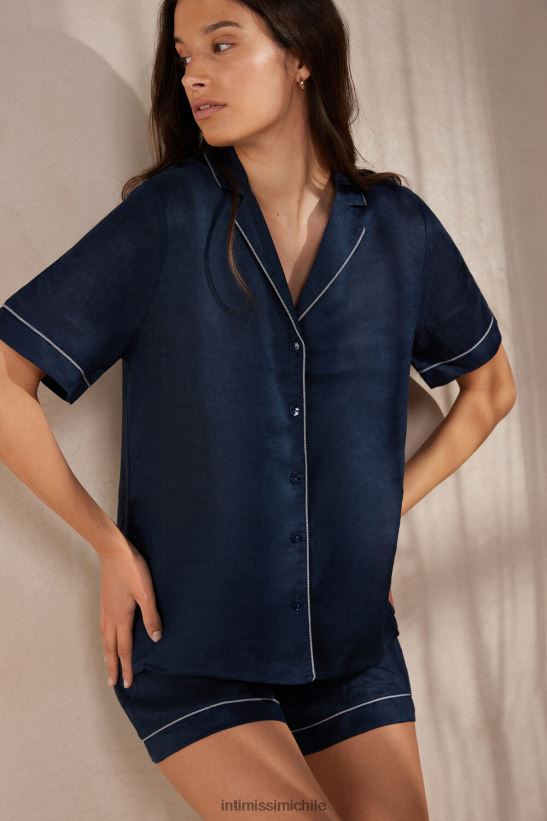 Intimissimi camisa de manga corta de noche de yate mujer 243j-azul marinero vestir L4BXFJ1531