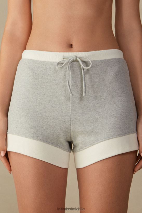 Intimissimi pantalones cortos de abrazos cálidos mujer 153j-gris melange/crema vestir L4BXFJ1602