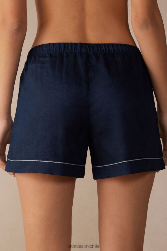 Intimissimi pantalones cortos de lino de noche de yate mujer 243j-azul marinero vestir L4BXFJ1533