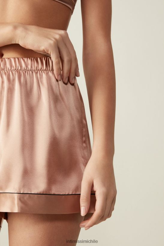 Intimissimi pantalones cortos de seda con ribetes en contraste mujer 163i-rosa satinado vestir L4BXFJ1646