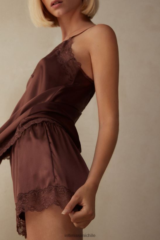 Intimissimi pantalones cortos de seda mujer 002j-marrón nuez moscada vestir L4BXFJ1631