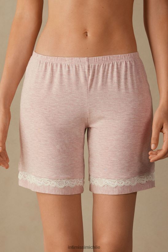 Intimissimi shorts de modal con detalles de encaje mujer 008j-rosa claro melange vestir L4BXFJ1637