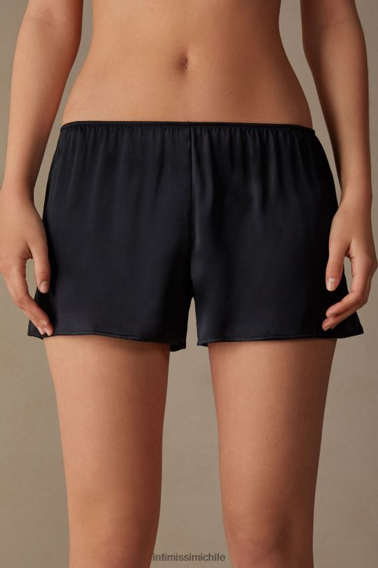Intimissimi shorts lisos de satén de seda mujer 019-negro vestir L4BXFJ1676