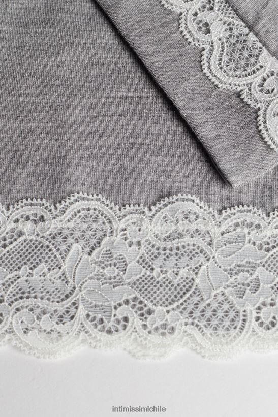 Intimissimi top de modal de manga corta con detalle de encaje mujer 031-mezcla gris claro vestir L4BXFJ1672